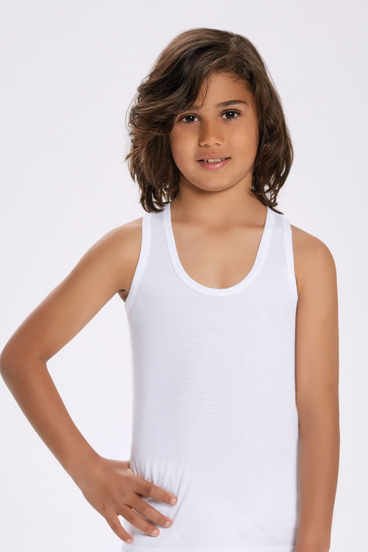 %100 Pamuk Erkek Çocuk Ribana Atlet - 1