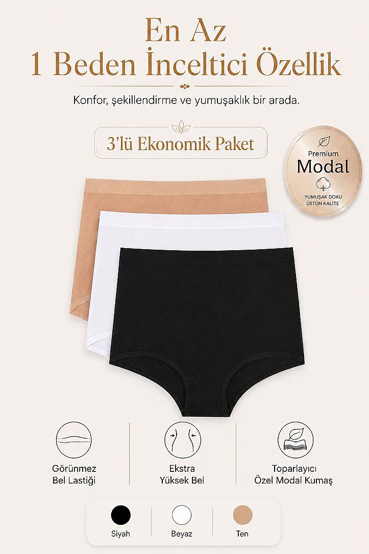 MODAL TOPARLAYICI YÜKSEL BEL KÜLOT - 5